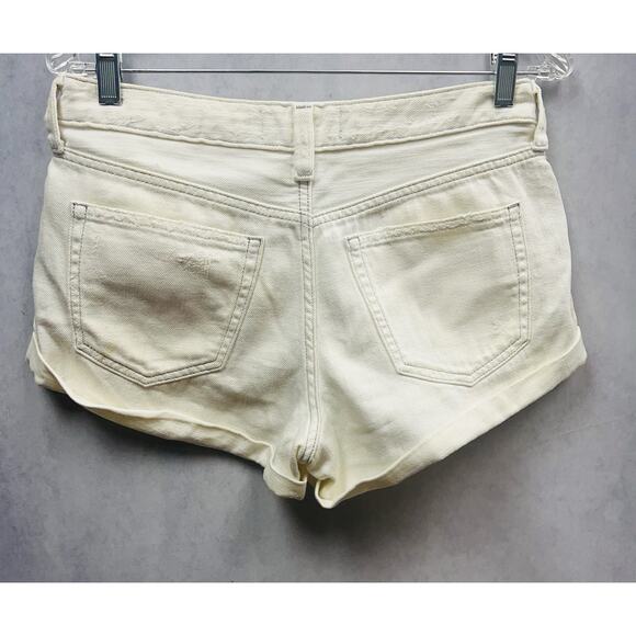 Free P We The Free People Women Romeo Roll Cuff Button Fly Shorts Size 26 White - Picture 5 of 15
